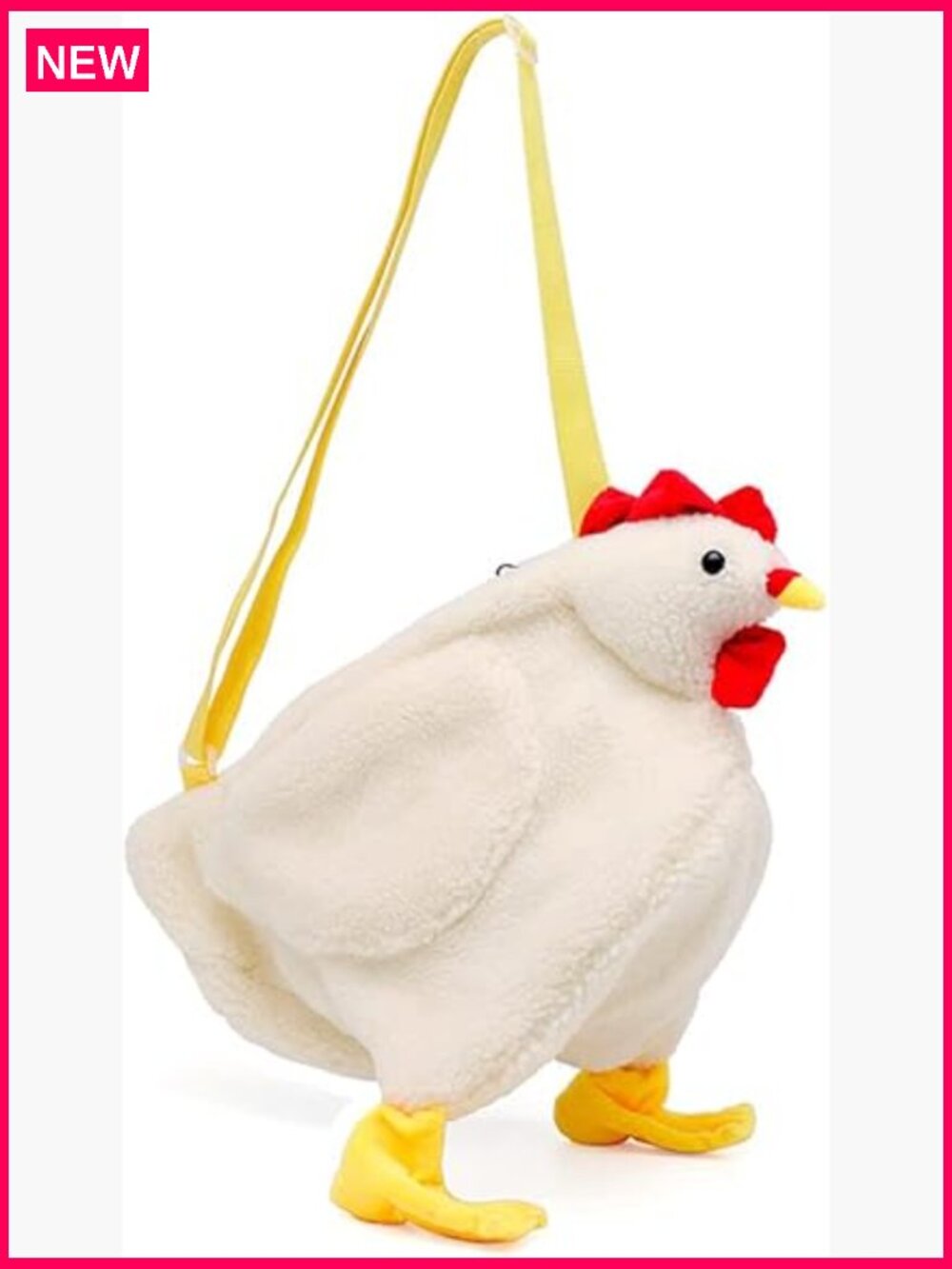 Faux Fur Tote Shoulder Bag Cartoon Chicken Plush Handbag Crossbody Pack
